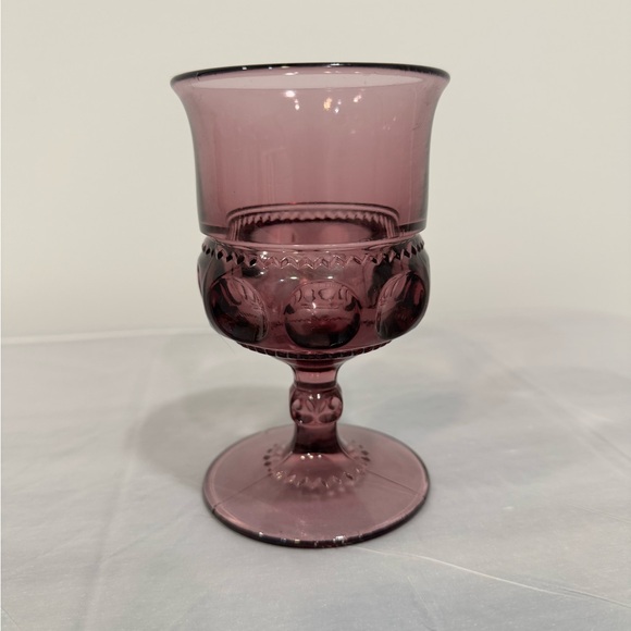 Other - Vintage Amethyst Purple Pressed Glass Goblet | Cottagecore Decor